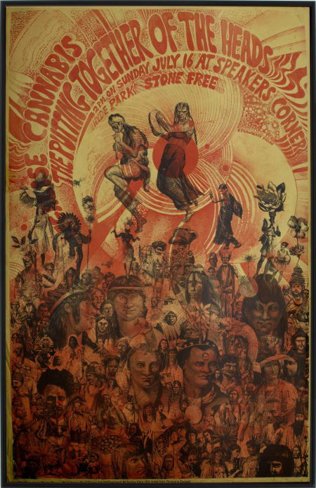 Legalize Cannabis - The Putting Together of the: Legalize Cannabis - The Putting Together of the Heads Poster by Martin Sharp (1967). A go