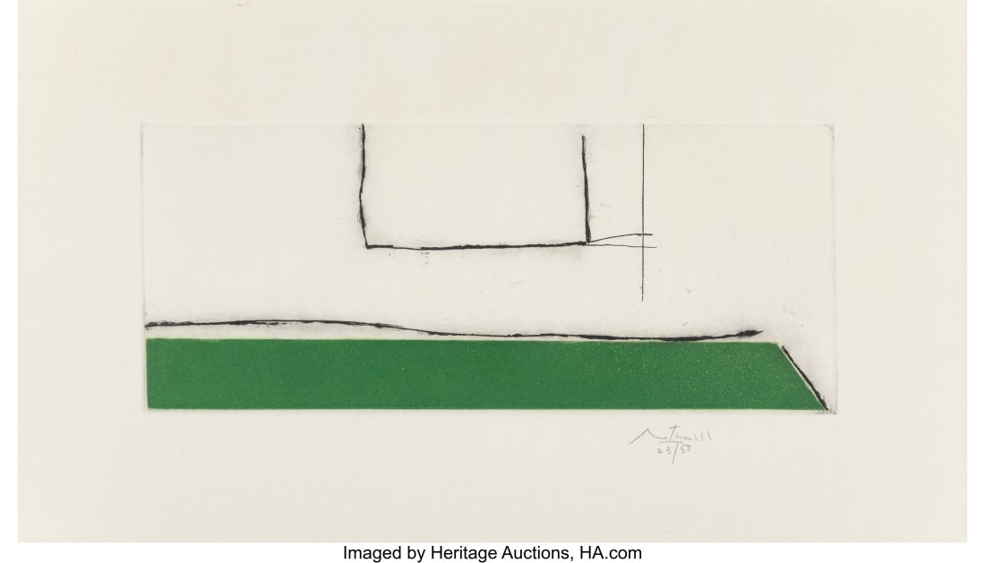 Robert Motherwell (1915-1991) The Green Studio, : Robert Motherwell (1915-1991) The Green Studio, 1985 Etching and aquatint in colors on wove paper 12 x 18 inches (30.5 x 45.7 cm) (sheet) Ed. 2