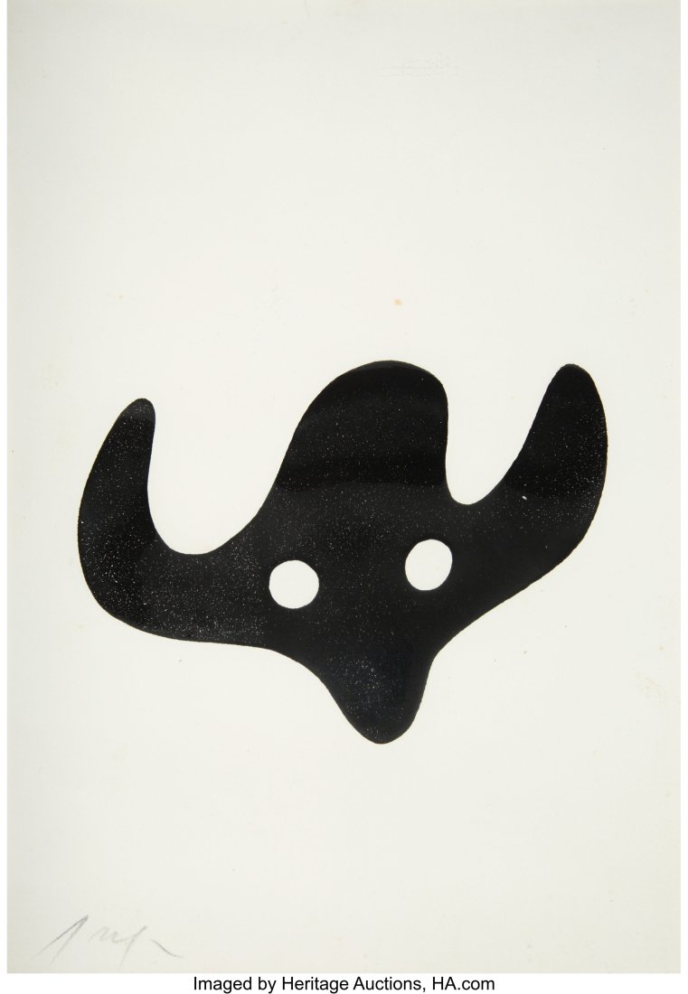 Jean (Hans) Arp (1886-1966) Untitled (Mask), mid: Jean (Hans) Arp (1886-1966) Untitled (Mask), mid-20th century Woodcut on paper 11-1/4 x 8 inches (28.6 x 20.3 cm) (sight) Sign