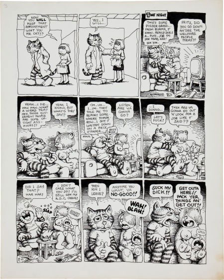 Robert Crumb Cavalier "Fritz The No Good" Page 3: Robert Crumb Cavalier "Fritz The No Good" Page 3 Original Art (1