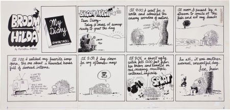 Russell Myers Broom-Hilda Sunday Comic Strip Ori: Russell Myers Broom-Hilda Sunday Comic Strip Original Art dated