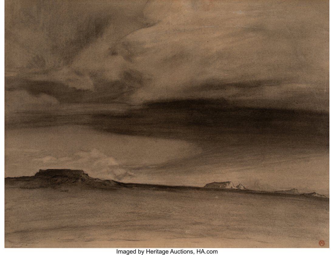 Xavier Martinez (1869-1943) Untitled (Landscape): Xavier Martinez (1869-1943) Untitled (Landscape) Charcoal on laid paper 18-5/8 x 23-3/4 inches (47.3 x 60.3 cm) (sheet) Stamped with artis