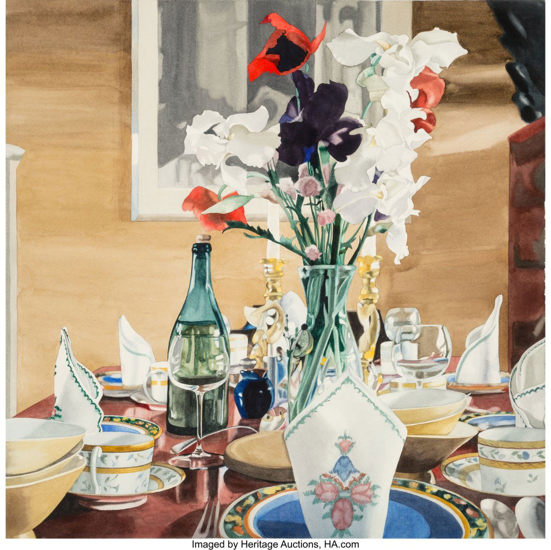 Carolyn Brady (1937-2005) May Lunch, 1975 Waterc: Carolyn Brady (1937-2005) May Lunch, 1975 Watercolor on paper 26 x 26 inches (66.0 x 66.0 cm) (sheet) PROVENANCE: Nancy Hoffman Gallery, N