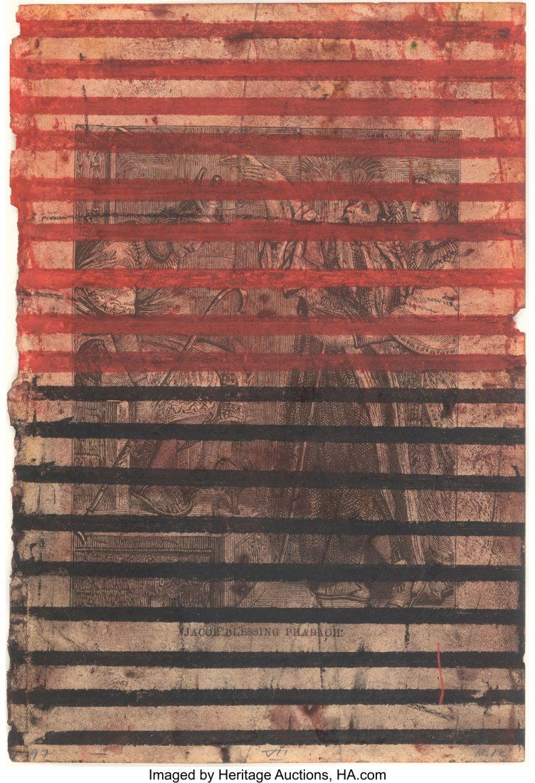 Robert Kelly (b. 1956) Parable Ledger VII, 1997: Robert Kelly (b. 1956) Parable Ledger VII, 1997 Conté crayon on antique book plate 10 x 6-3/4 inches (25.4 x 17.1 cm) (sheet) Initia