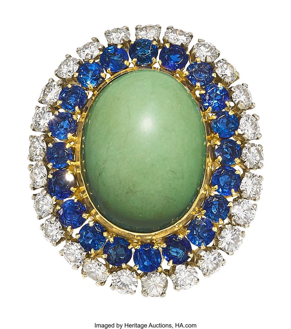 Turquoise, Sapphire, Diamond, Platinum, Gold Rin (1 of 2)