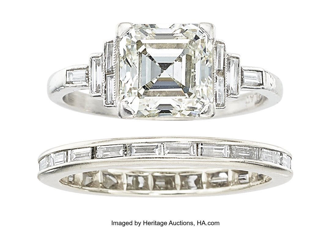 Diamond, Platinum, White Gold Ring Set  Stones (1 of 2)