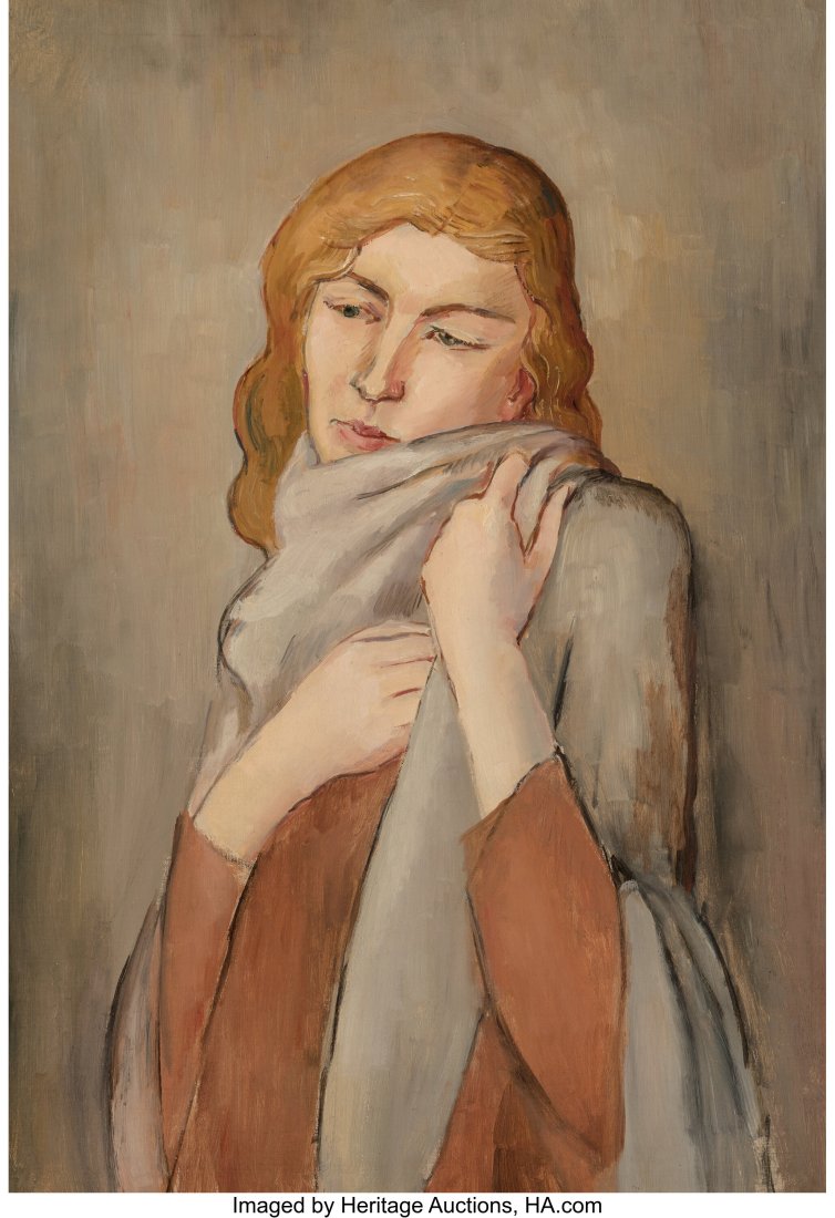 Bernard Karfiol (American, 1886-1952) Woman with: Bernard Karfiol (American, 1886-1952) Woman with Shawl, circa 1920 Oil on canvas 32 x 22 inches (81.3 x 55.9 cm) PROVENANCE: Michael Rosenfeld Galle