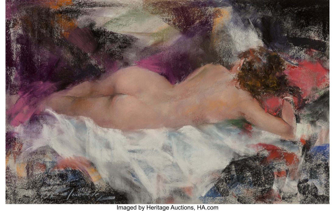 Ramon Kelley (American, b. 1939) Untitled (Recli: Ramon Kelley (American, b. 1939) Untitled (Reclining Nude) Pastel and gouache on paper 12-1/2 x 19 inches (31.8 x 48.3 cm) (sight&rpar