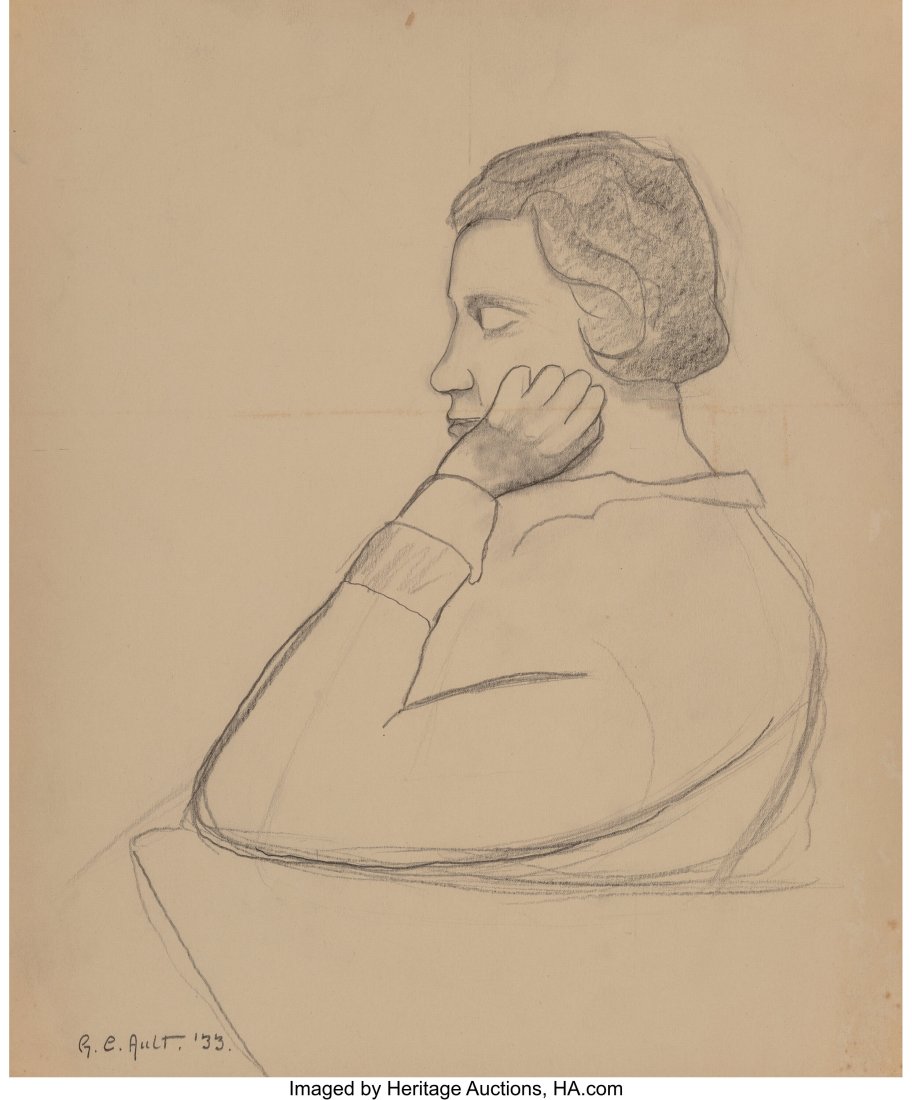 George Copeland Ault (American, 1891-1948) Tired: George Copeland Ault (American, 1891-1948) Tired Lady, 1933 Pencil on paper 14-1/2 x 12 inches (36.8 x 30.5 cm) (sheet) Signed lower left&co