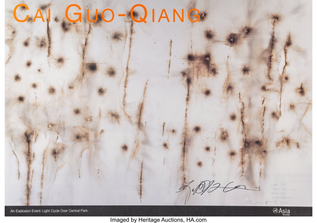 Cai Guo-Qiang (b. 1957) A Explosion Event: Light: Cai Guo-Qiang (b. 1957) A Explosion Event: Light Cycle over Central Park, exhibition poster, 2005 Offset lithograph in colors on smooth wove paper 24-1/2 x 34-1&