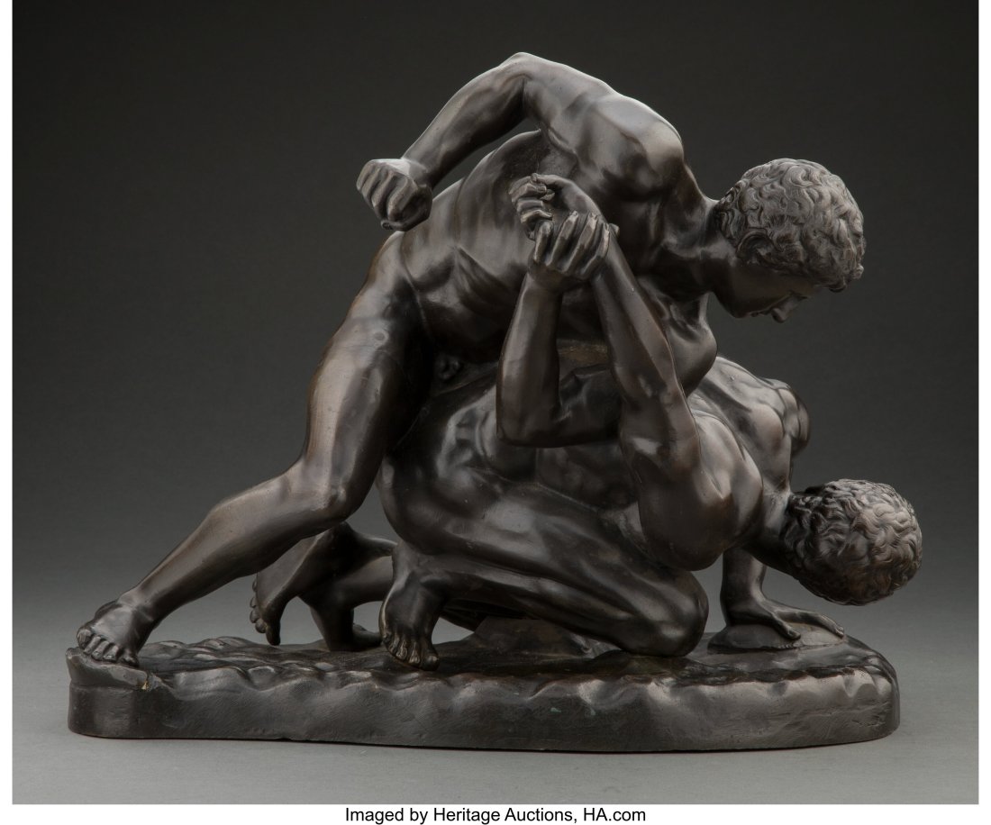 Continental School (20th Century) The Wrestlers,: Continental School (20th Century) The Wrestlers, After the Antique, circa 1900 Patinated bronze 15 x 18 x 19-1/2 inches (38.1 x 45.7 x 49.5 cm)