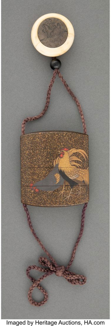 A Japanese Partial Gilt and Lacquered Rooster In (1 of 2)