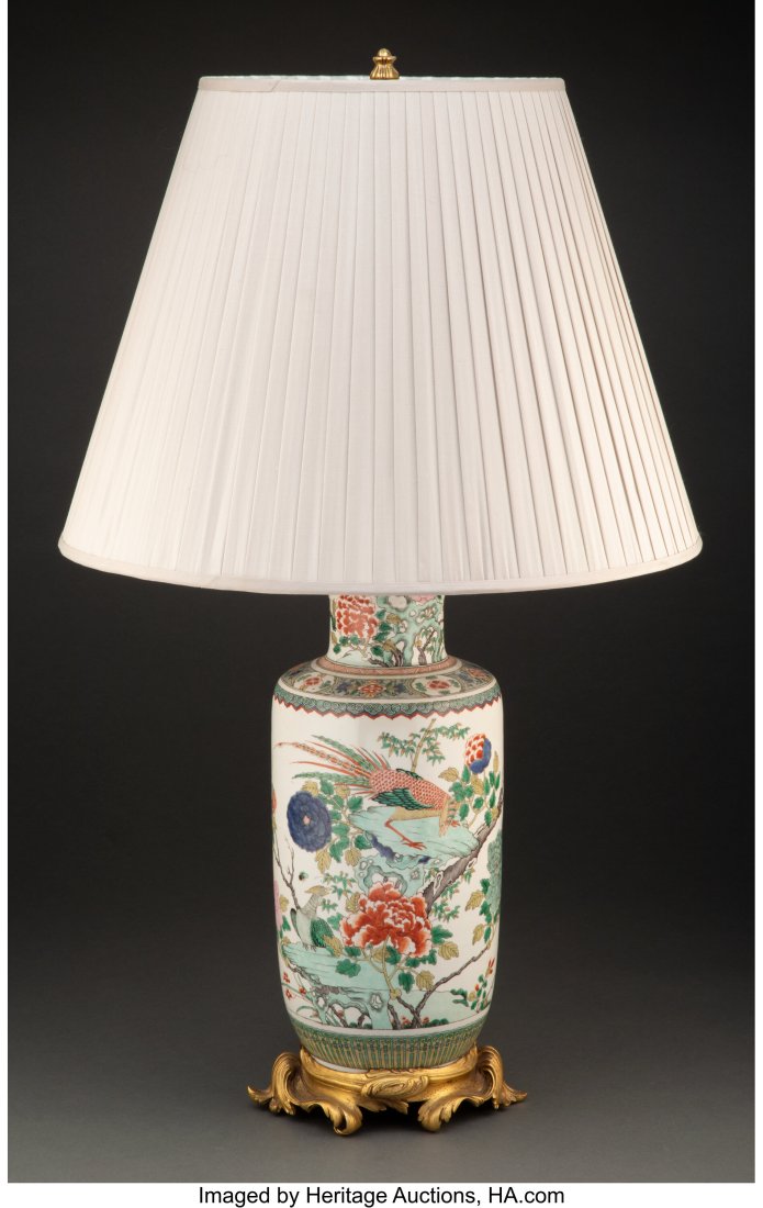 A Chinese Gilt Bronze Mounted Enameled Porcelain (1 of 2)