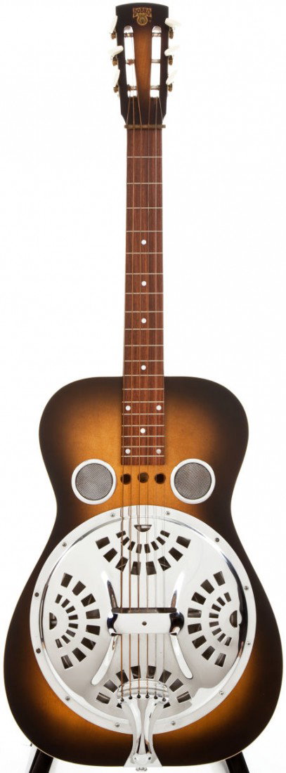 1994 Dobro Square Neck Sunburst Resonator Guitar: 1994 Dobro Square Neck Sunburst Resonator Guitar, #S1 132 94D. Light play wear with some