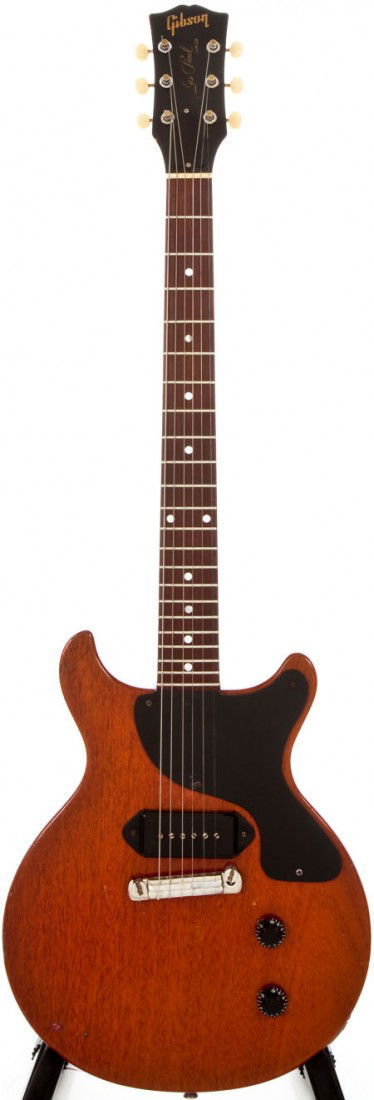 1959 Gibson Les Paul Junior Cherry Solid Body El: 1959 Gibson Les Paul Junior Cherry Solid Body Electric Guitar, #N/A. Has headstock graft