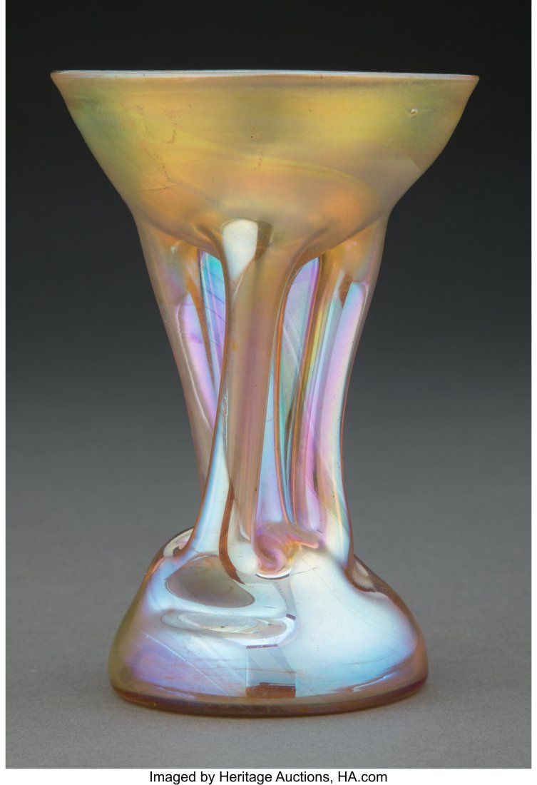 Rare Tiffany Studios Favrile Glass Champagne for: Rare Tiffany Studios Favrile Glass Champagne for Louis Comfort Tiffany's Egyptian Fête, circa 1913 Marks: L.C.T. E1556 5-1/8 inches (13.0 cm&rpar