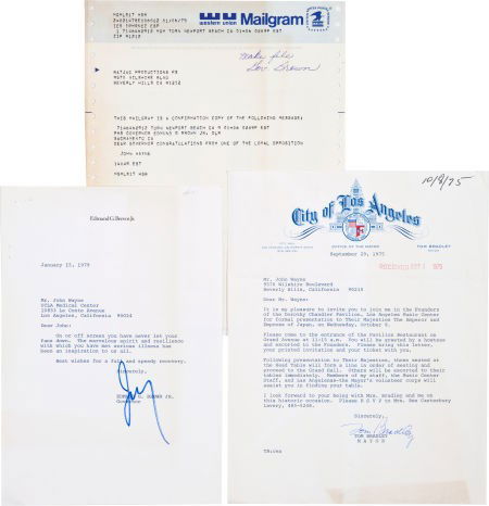 Two California Politician Signed Letters, 1970s.: Two California Politician Signed Letters, 1970s. The first typed on City of Los Angeles l