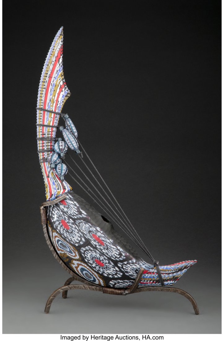 Davide Salvadore (Italian, b. 1953) Spingarpa Ma: Davide Salvadore (Italian, b. 1953) Spingarpa Maquette, 2013 Hand-blown glass, inciso and battuto surface, leather string, patinated metal 17-1/2 x 4-1/2 x 9 inches (44.5 x 11.4 x 22.9 cm) PROVENANCE: