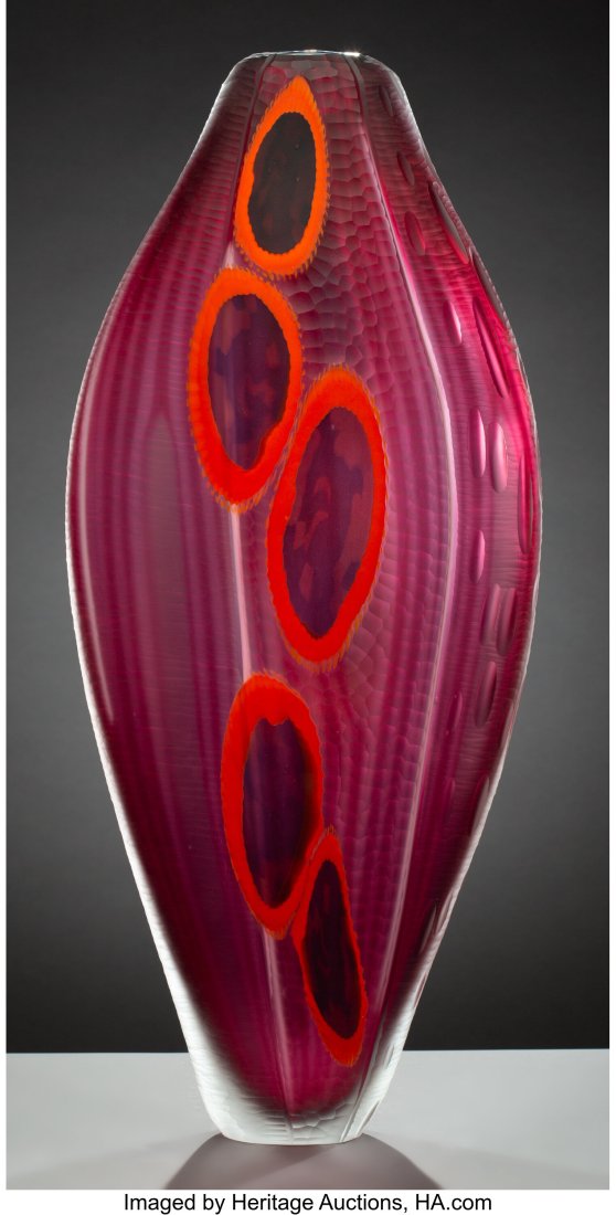 Marco Salvadore (Italian, b. 1982) & Mattia Salv: Marco Salvadore (Italian, b. 1982) & Mattia Salvadore (Italian, b. 1979) Vaso Evivva, no. 6 Glass 29-1/4 inches (74.3 cm) PROVENANCE: Duncan McClellan, St. Petersburg, Florida, 2018. Property from an