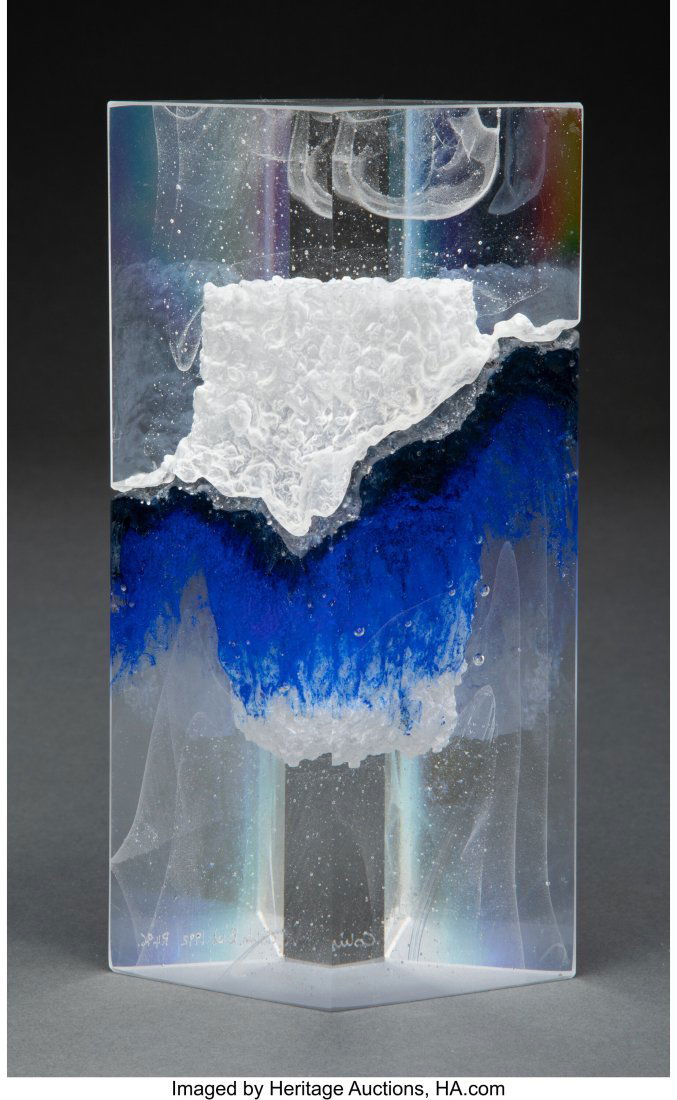 Colin Reid (British, b. 1953) Two-Part Sculpture: Colin Reid (British, b. 1953) Two-Part Sculpture, 1992 Cast glass 7 x 5 x 3 inches (17.8 x 12.7 x 7.6 cm) (largest) Larger piece signed: Colin Reid 1992 R496 PROVENANCE: Collection of Dr. Seymour and