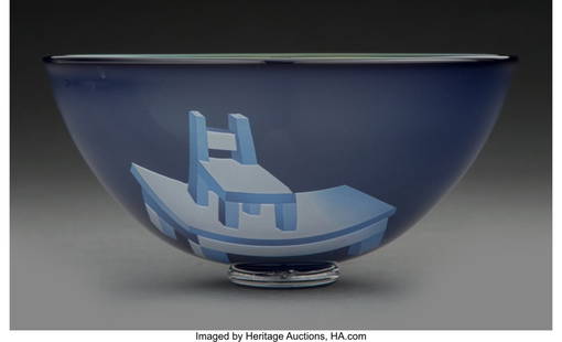 67420&colon; Ann Wolff &lpar;German&sol;Swiss&comma; b&period; 1937&rpar; Chair on Table: Ann Wolff &lpar;German&sol;Swiss&comma; b&period; 1937&rpar; Chair on Table Bowl&comma; 1979 Blown glass 3 x 6 x 6-3&sol;4 inches &lpar;7&period;6 x 15&period;2 x 17&period;1 cm&rpar; Signed by the ar