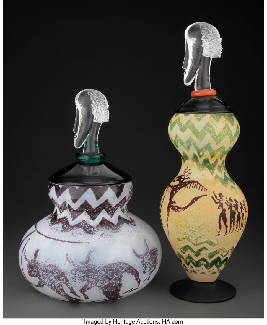 Kjell Engman (Swedish, b. 1946) Two Lidded Vesse (1 of 4)