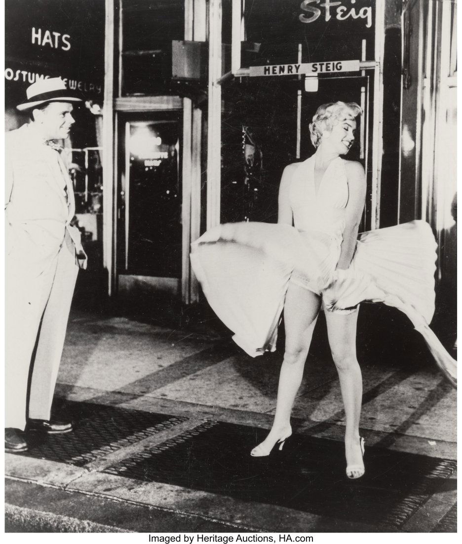 Sam Shaw (American, 1912-1999) Marilyn Monroe (T: Sam Shaw (American, 1912-1999) Marilyn Monroe (The Seven Year Itch), 1954 Gelatin silver print, printed later, ferrotyped 12-1/4 x 10-1/4 inches &lp