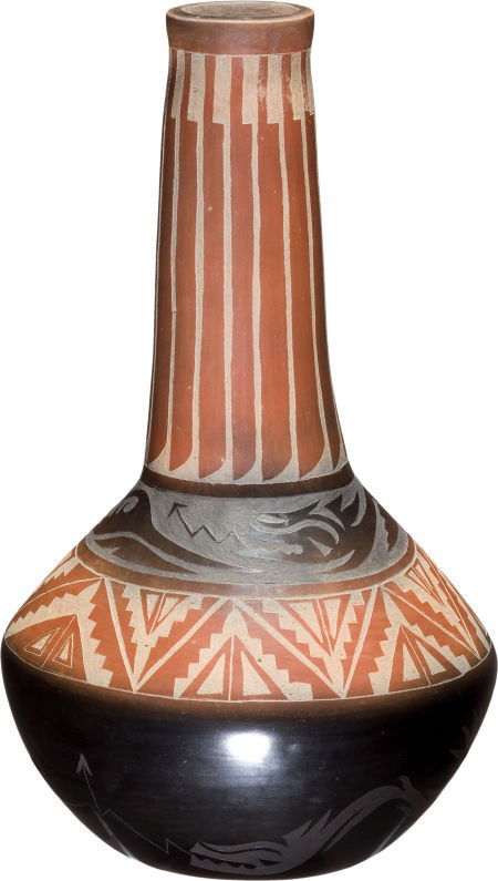A SAN ILDEFONSO POLYCHROME JAR Grace Medicine Flower a: A SAN ILDEFONSO POLYCHROME JAR Grace Medicine Flower and Camilio Tafoya