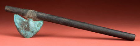Chimu War Club with Copper Axe: Chimu War Club with Copper Axe Chimu/ Lambayeque C. 500-1000 AD Wood and Copper<