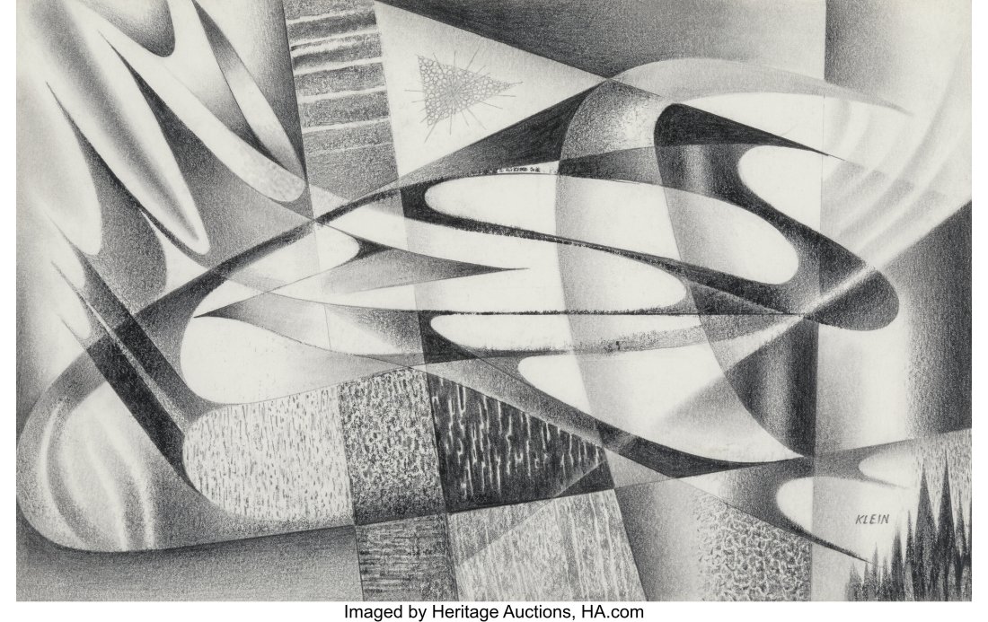 Medard Klein (American, 1905-2002) Untitled (two: Medard Klein (American, 1905-2002) Untitled (two works) Pencil on paper; Pastel and pencil on paper 10 x 16 inches (25.4 x 40.6 cm) (sheet&c