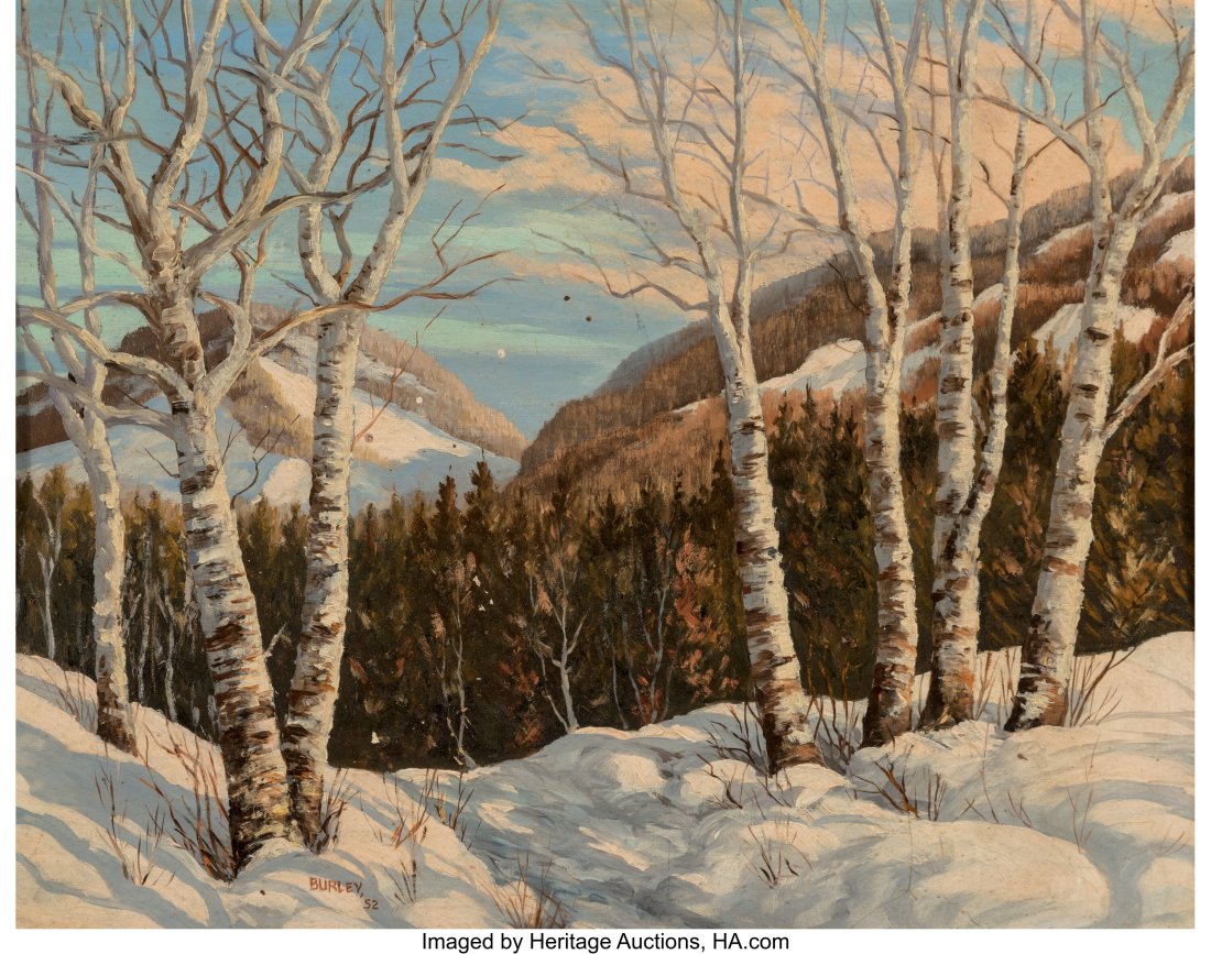 American School (20th Century) Winter landscape,: American School (20th Century) Winter landscape, 1952 Oil on canvasboard 14 x 18 inches (35.6 x 45.7 cm) Signed and dated lower left: Burley / 52 &New