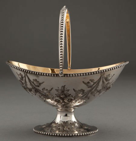 A GEORGE SHARP SILVER SUGAR BASKET George B. Sh: A GEORGE SHARP SILVER SUGAR BASKET George B. Sharp, Philadelphia, Pennsylvania, circa