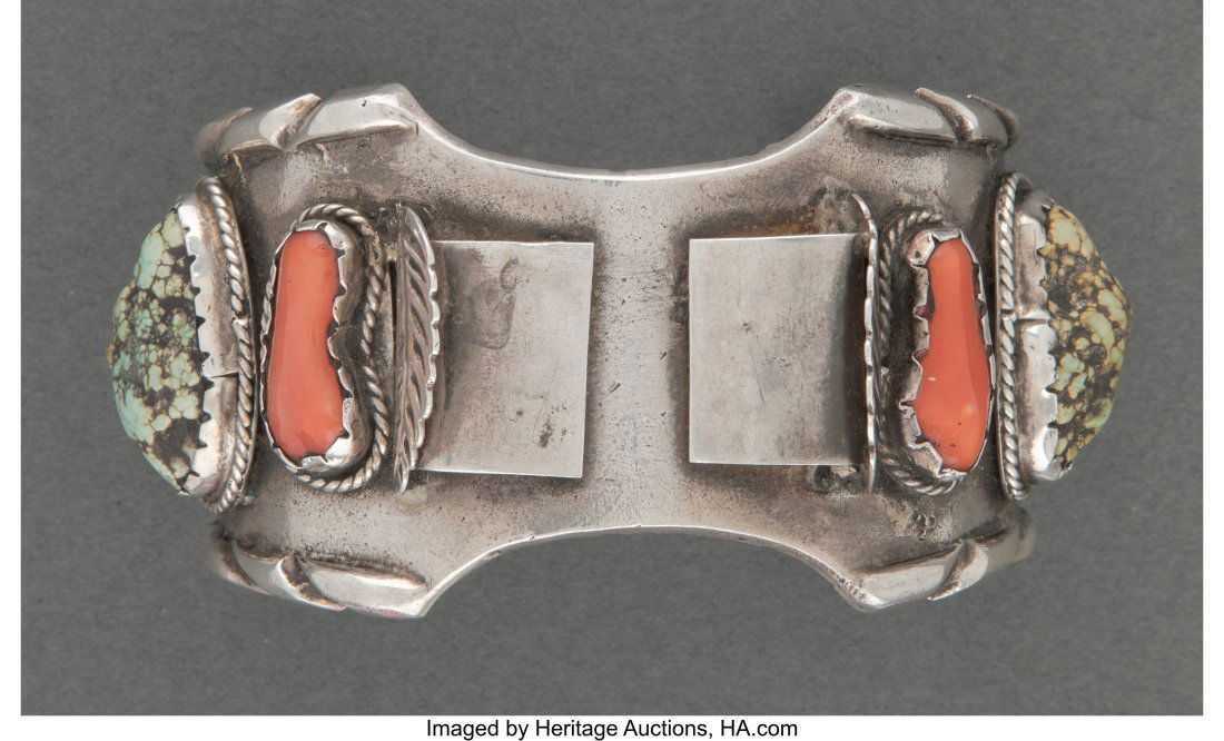 A Navajo Man's Silver Watch Band   The large, so (1 of 2)