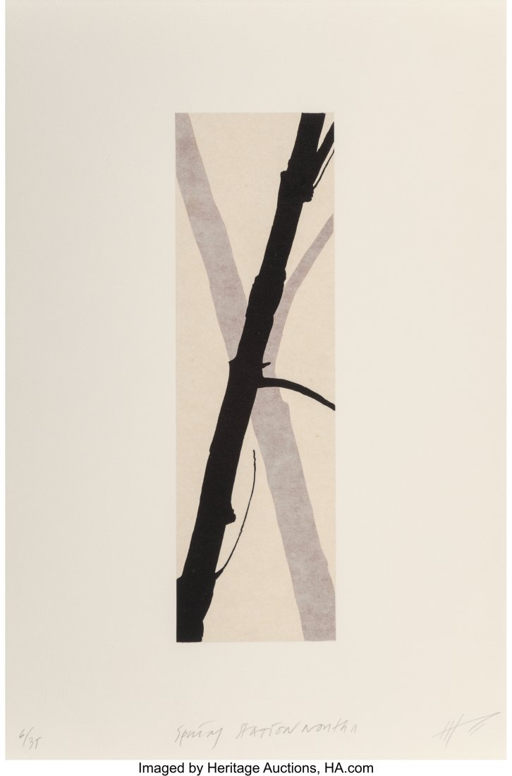 Jan Hendrix (b. 1949) Untitled, from Spring Stat: Jan Hendrix (b. 1949) Untitled, from Spring Station North II, 2002 Lithograph with chine collé on wove paper 23 x 15 inches (58.4 x 38.1 cm)