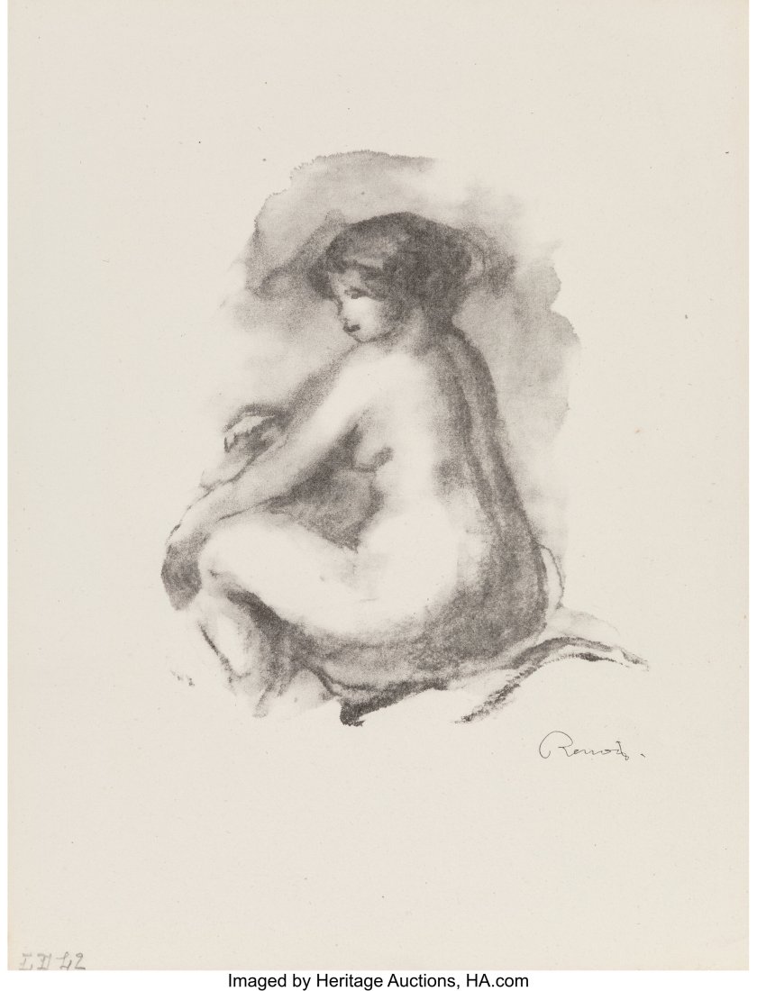 After Pierre-Auguste Renoir Étude de femme nue,: After Pierre-Auguste Renoir Étude de femme nue, assise, from L'Album Des Douze Lithographies Originales de Pierre-August Renoir, Vollard Suite, 1919 Lithograph on wove p