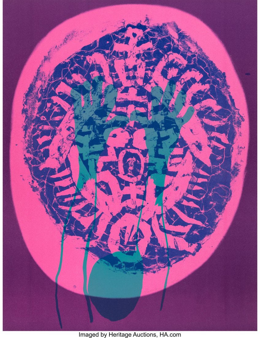 Nam Kwan (1911-1990) Human Mask, from Official A: Nam Kwan (1911-1990) Human Mask, from Official Arts Portfolio of the XXIVth Olympiad, Seoul, Korea, 1988 Lithograph in colors on wove paper 35 x 27 inches (88&pe