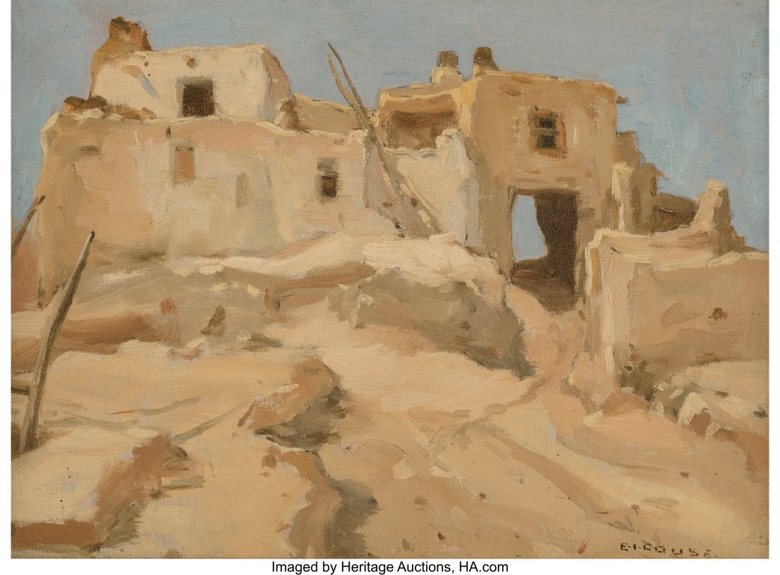 Eanger Irving Couse (American, 1866-1936) Hopi A: Eanger Irving Couse (American, 1866-1936) Hopi Archway, Walpi Arizona, 1903 Oil on canvas laid on Masonite 9 x 12-1/4 inches (22.9 x 31.1 cm) Si
