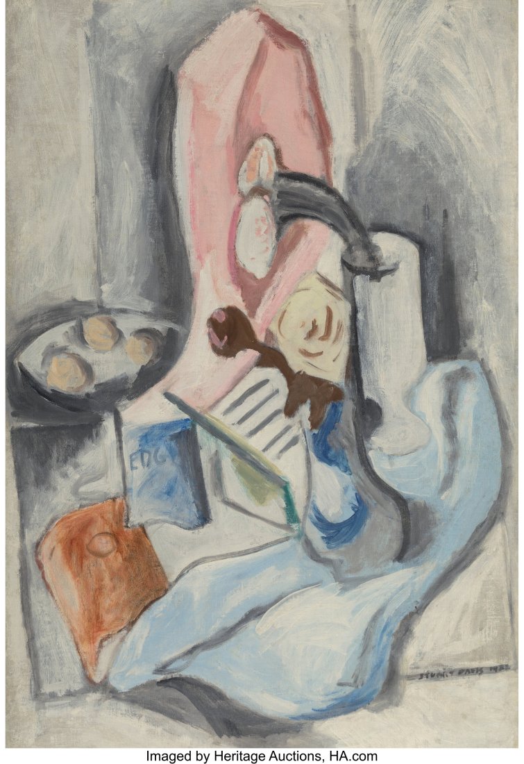 Stuart Davis (American, 1892-1964) Composition w: Stuart Davis (American, 1892-1964) Composition with Flowers and Vase, 1922 Oil on canvas 34 x 23 inches (86.4 x 58.4 cm) Signed and dated lower right&colo