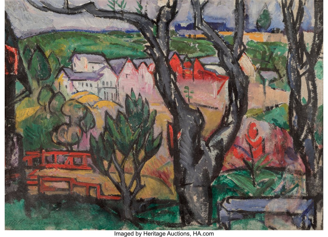 William Sommer (American, 1867-1949) Landscape V: William Sommer (American, 1867-1949) Landscape Vista (Brandywine Valley), circa 1917-18 Oil on board laid on board 14 x 20 inches (35.6 x 50.8 cm&rpa