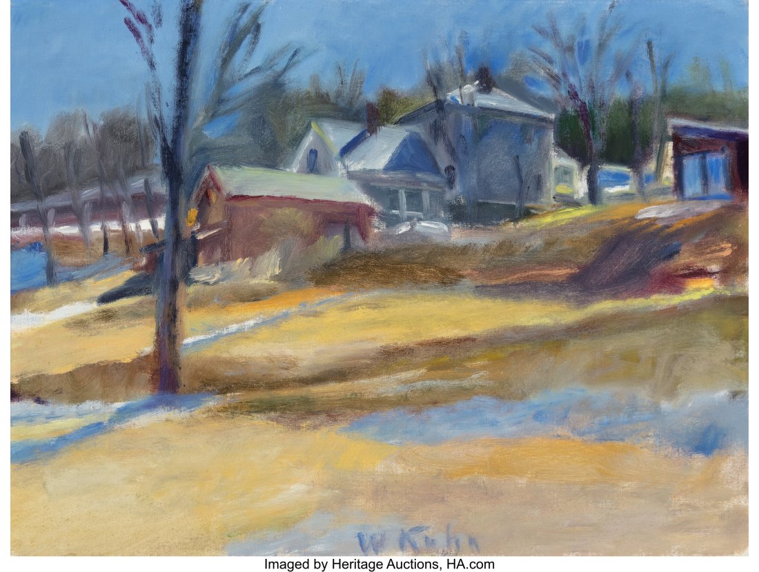 Wolf Kahn (American, 1927-2020) In West Brattleb: Wolf Kahn (American, 1927-2020) In West Brattleboro, Vermont, 1980 Oil on canvas 18 x 24 inches (45.7 x 61.0 cm) Signed lower center: W Kahn D