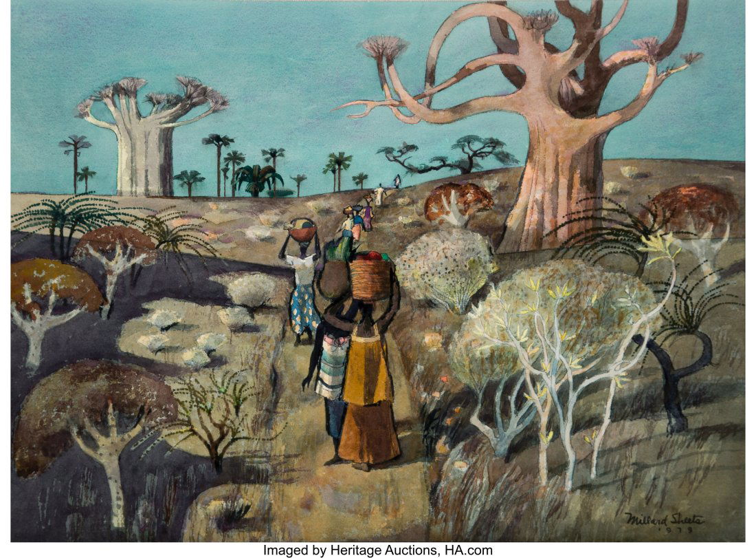 Millard Sheets (American, 1907-1989) Upper Mali,: Millard Sheets (American, 1907-1989) Upper Mali, 1979 Watercolor and pencil on paper 22 x 30 inches (55.9 x 76.2 cm) (sheet) Signed lower right&