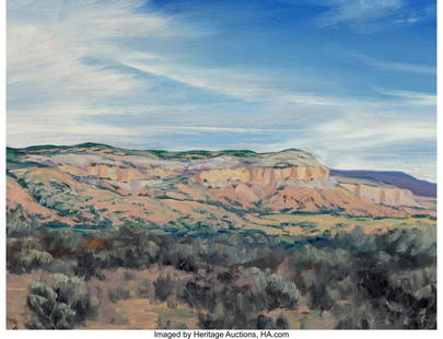 46011: William Berra (American, b. 1952) Ghost Ranch, 1: William Berra (American, b. 1952) Ghost Ranch, 1994 Oil on board 12 x 16 inches (30.5 x 40.6 cm) Signed lower right: Will Berra &Ne