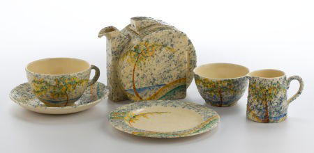 Whoopi Goldberg Collection CLARICE CLIFF CERAMI: Whoopi Goldberg CollectionCLARICE CLIFF CERAMIC SOLITAIRE TEA SET Engla