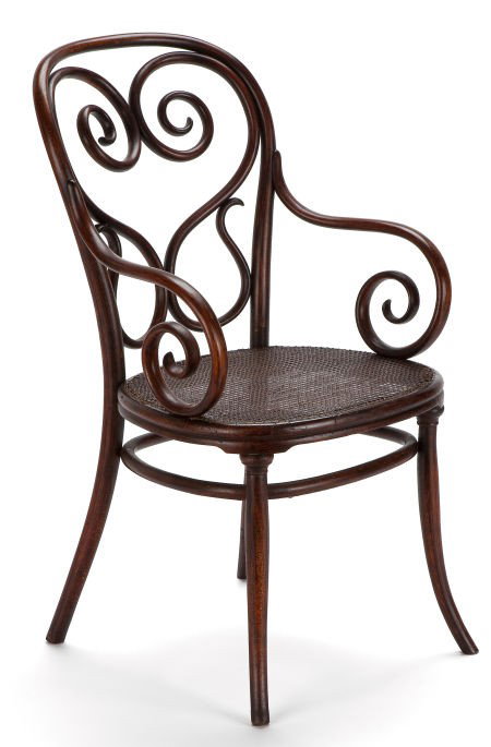 FROM THE ESTATE OF EVA SHURE THONET BENT WOOD C: FROM THE ESTATE OF EVA SHURE THONET BENT WOOD CHAIR MODEL 4 1850-1880 39-1/4 x 2