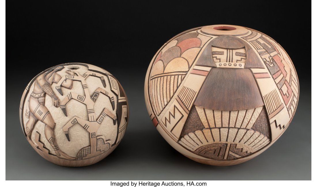 Two Hopi Polychrome Jars   Pollen Boy Nampeyo an (1 of 3)