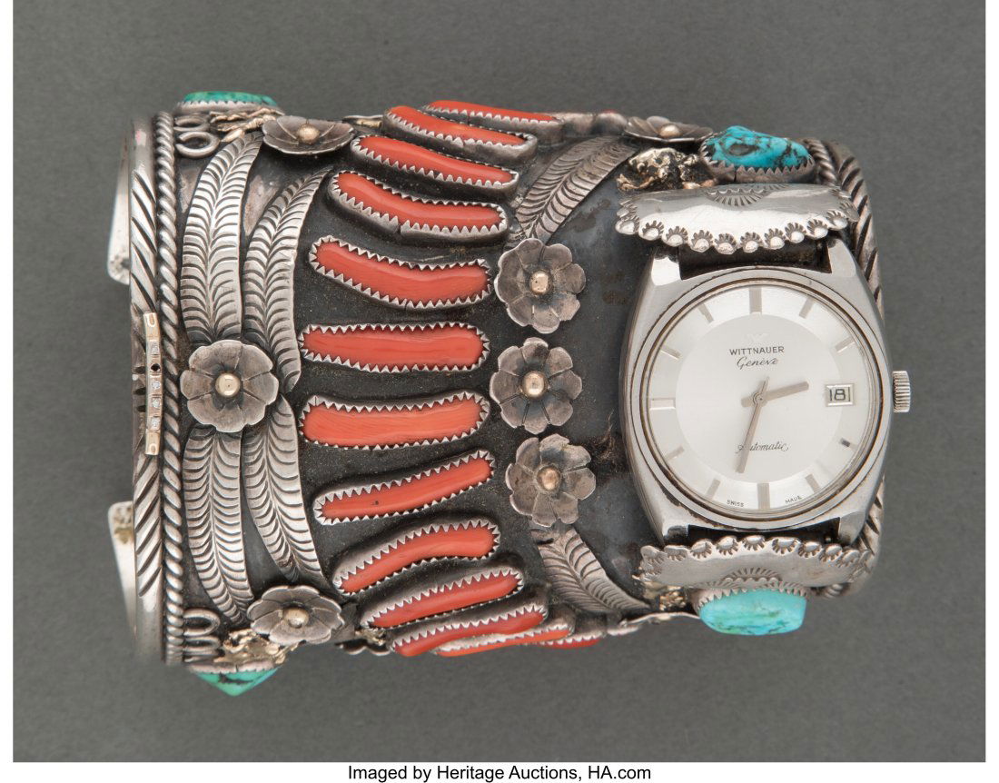 A Large and Unusual Navajo Watch Band   c. 2000 (1 of 2)