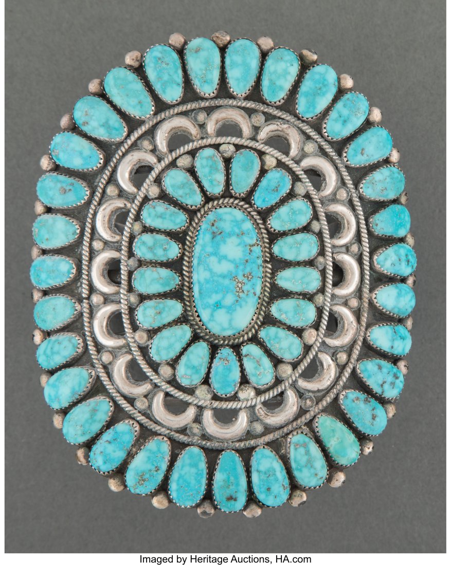 A Large Zuni Cluster Bracelet   F. W. Ondelacy c (1 of 2)