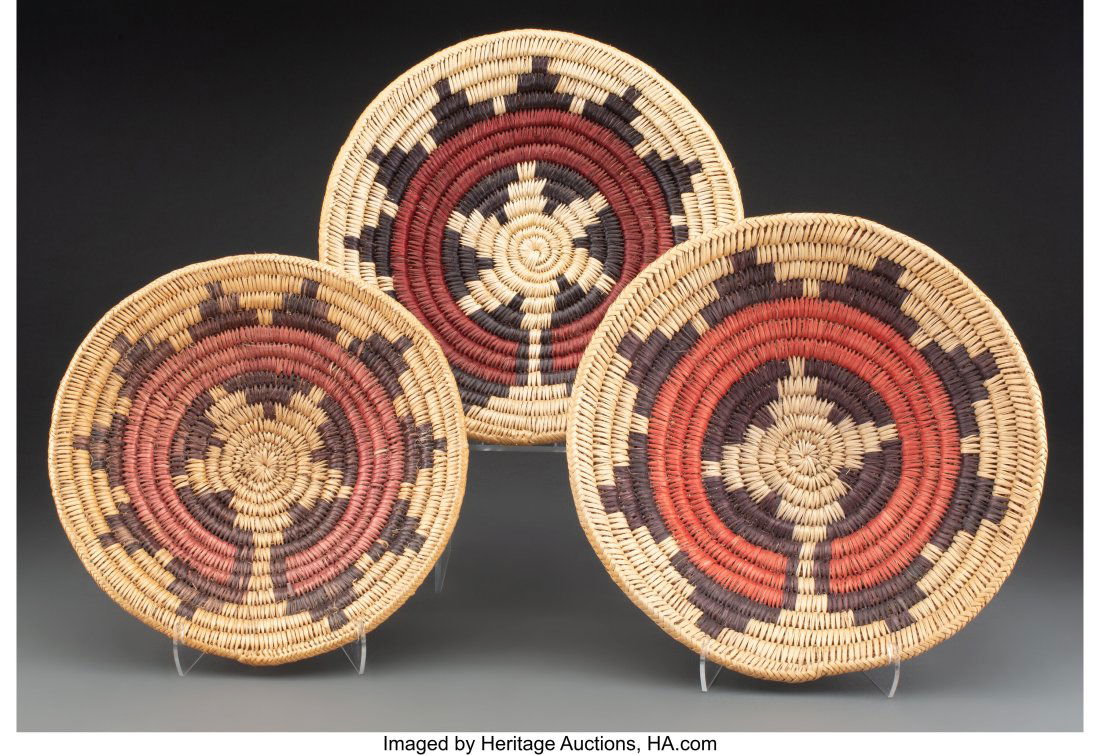 Three Navajo Wedding Baskets  Provenance: Proper (1 of 2)