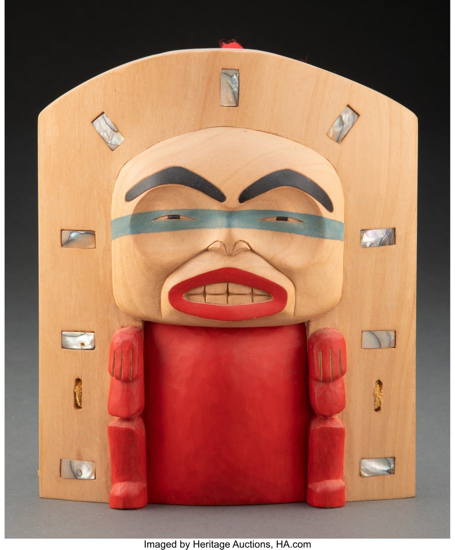 A Contemporary Tsimshian Polychrome Wood Mask  M (1 of 2)