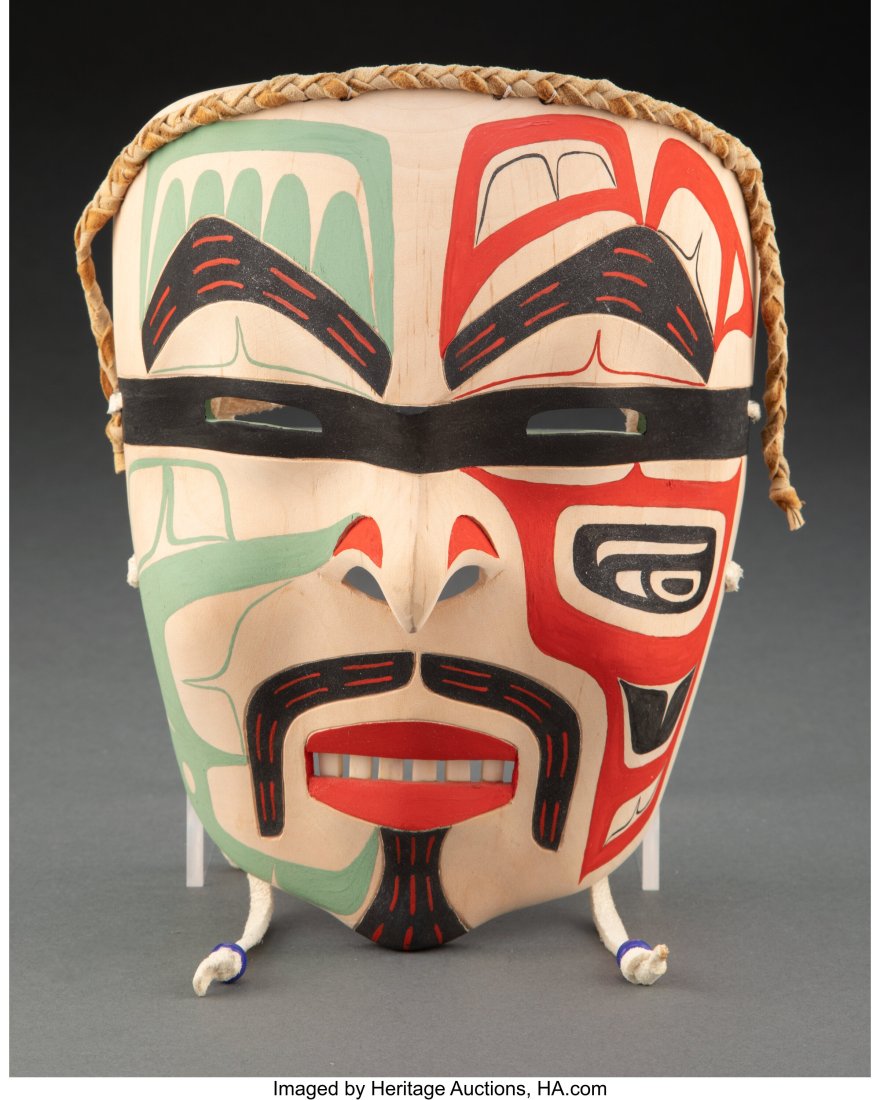 A Contemporary Tsimshian Polychrome Wood Portrai (1 of 2)